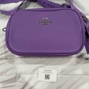Coach Purple Crossbody Camera Bag with Signature Logo